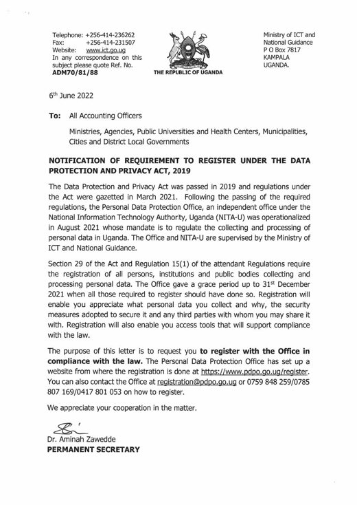 MICT Circular: Registration of MDAs cover